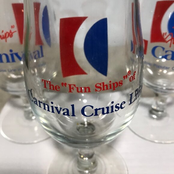 Carnival Cruise Glasses Hurricane Fun Ships Set Of 3 Souvenir Logo Glassware - Picture 3 of 8